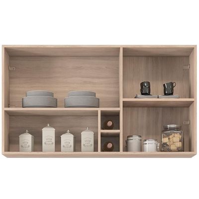 Cozinha Completa Firenze com 9 Portas 2 Gavetas e 7 Prateleiras 259,5 cm de largura Demóbile Avena com Grafito