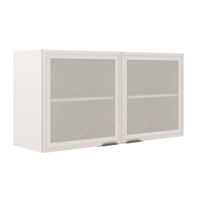 Cozinha Completa Bartira Linea 6 Portas, 3 Gavetas e Portas de Vidro Branco