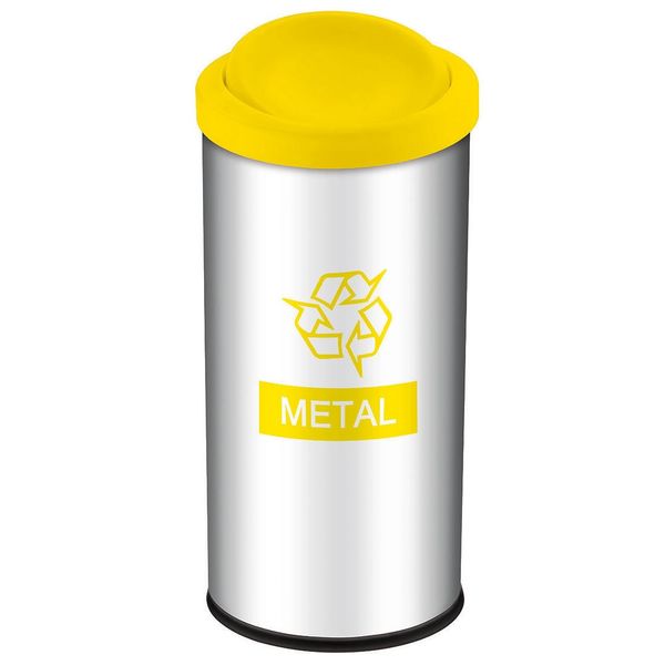 Lixeira Seletiva Brinox 3100/204 Metal 40,5 L Inox com Amarelo