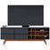 Rack Colibri Noronha 180cm para TV de Até 70 Polegadas Preto Fosco com Noce Milano