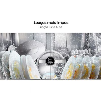 Lava-Louças DW60C7050FGAZ 14 Serviços com Display de LED Samsung Black Inox / 110V