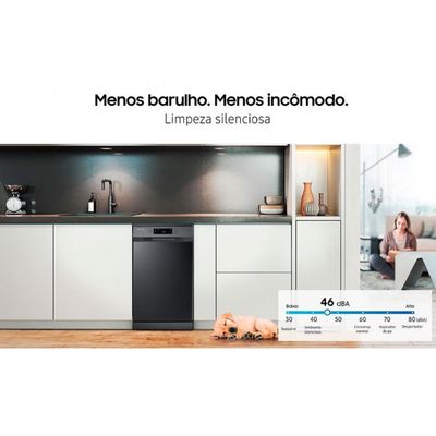 Lava-Louças DW50C6070FGAZ 10 Serviços com Display de LED Samsung Preto / 110V