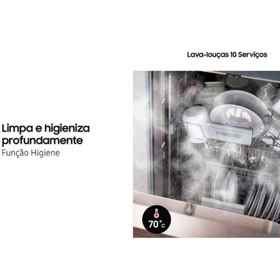 Lava-Louças DW50C6070FGAZ 10 Serviços com Display de LED Samsung Preto / 110V