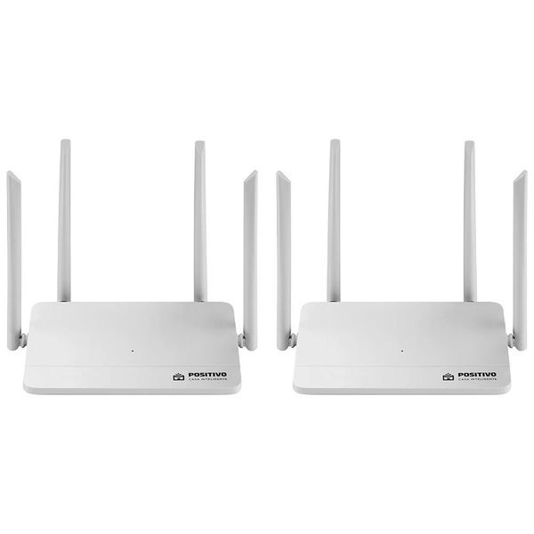 Kit Roteador Smart Mesh Wi-Fi Fast Positivo Casa Inteligente 2 Unidades Branco / Bivolt Kit Roteador Smart Mesh Wi-Fi Fast Positivo Casa Inteligente 2 Unidades Branco / Bivolt