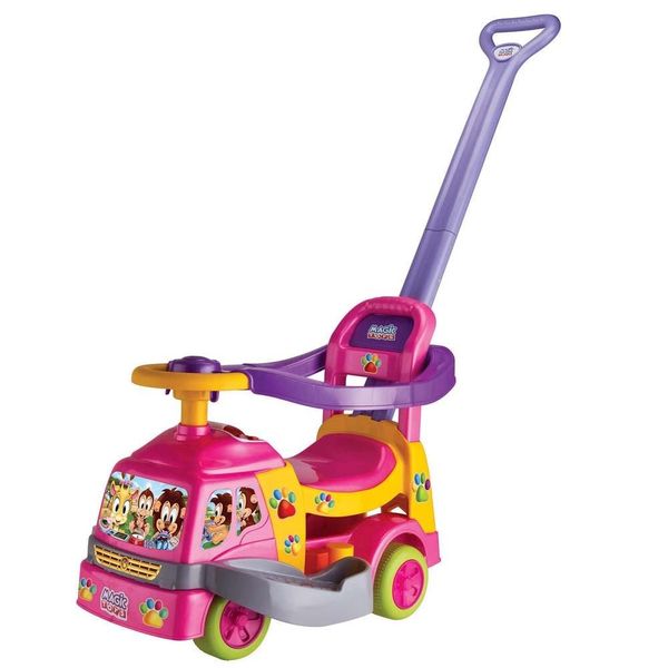 Andador Bichos Magic Toys com Aro Rosa