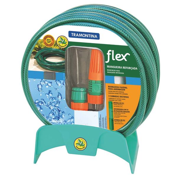 Mangueira Tramontina Flex 20m PVC com Suporte Verde
