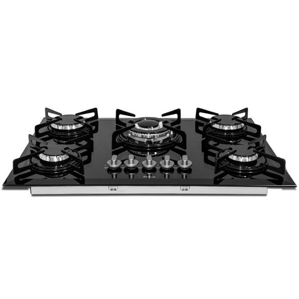 Cooktop a Gás 5 Bocas Tripla Chama Philco Preto / Bivolt Cooktop a Gás 5 Bocas Tripla Chama Philco Preto / Bivolt