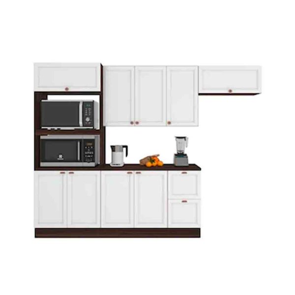 Cozinha Completa Poliman Unna com 9 Portas, 2 Gavetas e 3 Prateleiras 270cm de largura n/a