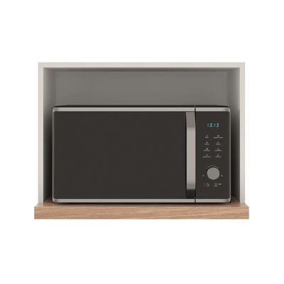 Cozinha Completa Bartira Linea 6 Portas, 3 Gavetas, Portas de Vidro e Nicho Branco