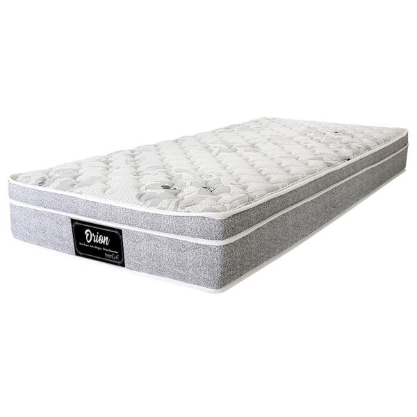 Colchão Solteiro Smartflex Orion com Euro Pillow e Molas Ensacadas 24x88x188 cm Cinza com Branco