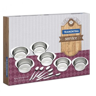 Conjunto de Sobremesa Tramontina 64400730 em Aço Inox 12 Peças Alumínio