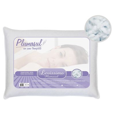 Travesseiro Plumasul Fibras Siliconizadas 180 Fios 50 x 70 cm Branco