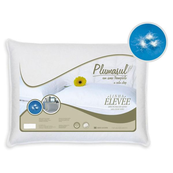 Travesseiro Plumas e Penas de Ganso Plumasul - 45 x 65 cm Branco