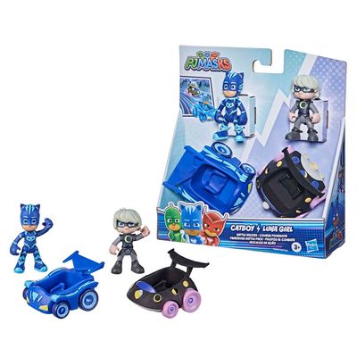 Bonecos PJ Masks Hasbro Catboy x Luna Girl com Veículos de Ação Colorido