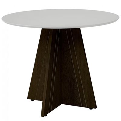 Mesa de Jantar Turim com 4 Cadeiras Revestimento em Tecido Linho Dobuê Castanho, Branco Off e Bege