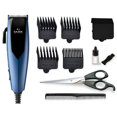 Máquina de Cortar Cabelo GA.MA Italy GM Master 4 Pentes Preto e Azul / 110V