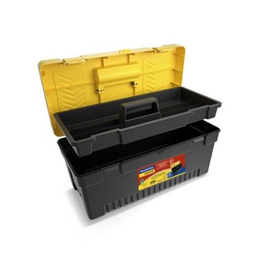 Caixa Plástica para Ferramentas 20 Polegadas Preto com Amarelo