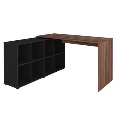 Escrivaninha Artany Nero II com 8 Nichos Ipe com Preto