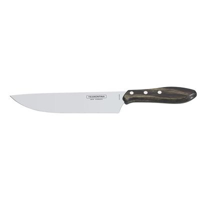 Faca para Churrasco Tramontina Aço Inox Fio Liso com Cabo de Polywood Inox
