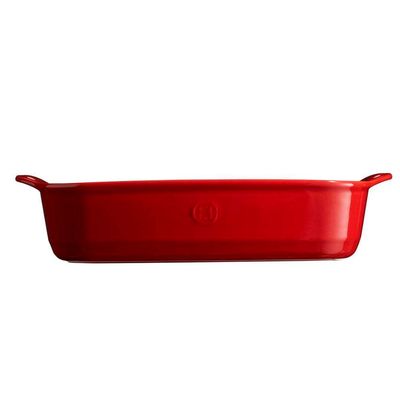 Travessa Retangular Emile Henry em Cerâmica 36x23 cm Vermelho