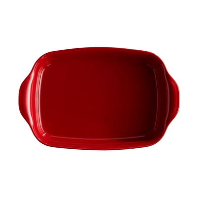Travessa Retangular Emile Henry em Cerâmica 36x23 cm Vermelho