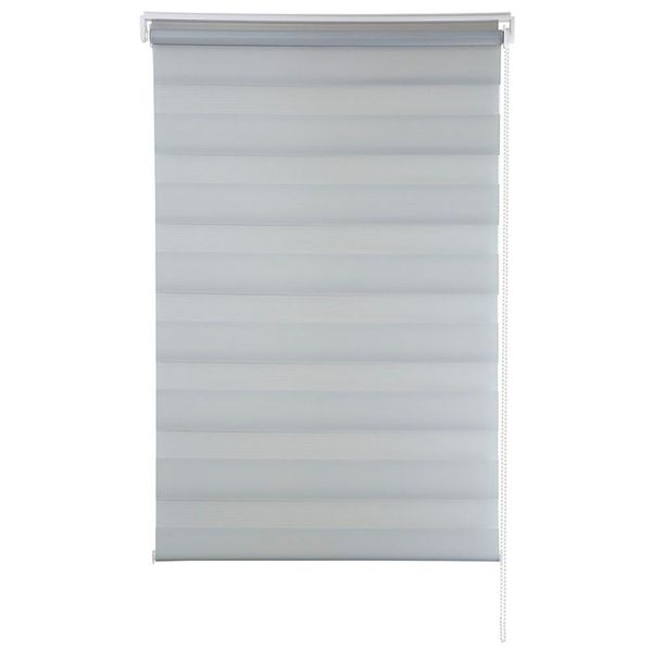 Persiana Conthey Zebra Rolo Dupla 160x160 cm (AxL) Cinza