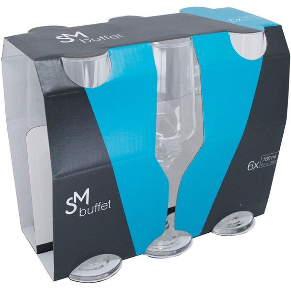 Conjunto de Taças para Champanhe SM Buffet 186ml 6 Peças Transparente