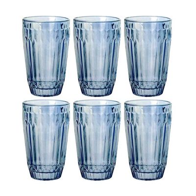 Conjunto de Copos Altos L`Hermitage Bretagne Luster 355 ml - 6 Peças Azul