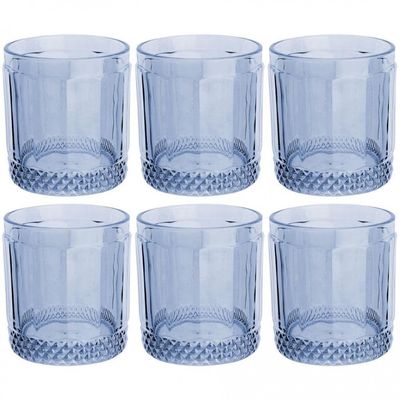 Conjunto de Copos Baixos L`Hermitage Splendor 330 ml 6 Peças Azul