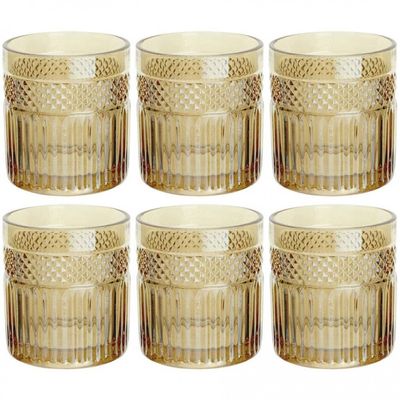 Conjunto de Copos Baixos L`Hermitage Palace 330 ml 6 Peças Ambar