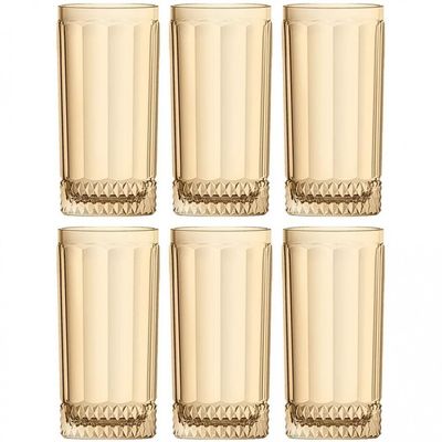 Conjunto de Copos Altos L`Hermitage Splendor 360 ml 6 Peças Ambar