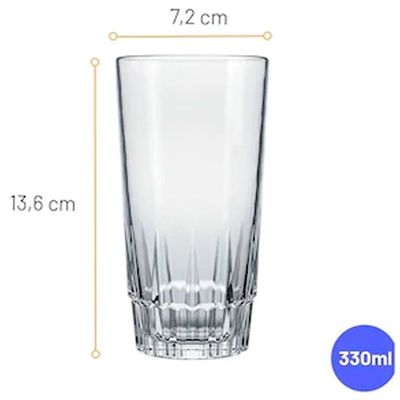 Conjunto de Copos Long Drink Nadir Vegas 330 ml 6 Peças Transparente