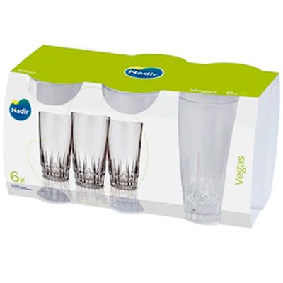 Conjunto de Copos Long Drink Nadir Vegas 330 ml 6 Peças Transparente