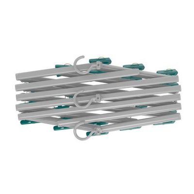 Mini Varal Extensível FlashLimp LAV3802 com 29 Prendedores em Plástico Cinza com Verde
