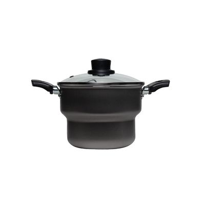 Cuscuzeira 18cm Antiaderente Tampa Vidro Eirilar Grafite