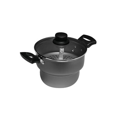 Cuscuzeira 18cm Antiaderente Tampa Vidro Eirilar Grafite