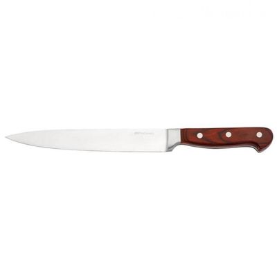 Conjunto de Faca Fracalanza Hanzo Wood em Aço Inox 2 Peças Inox com Marrom