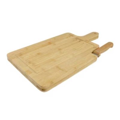Tábua para Corte Dynasty em Bambu com Faca - 40 cm Natural