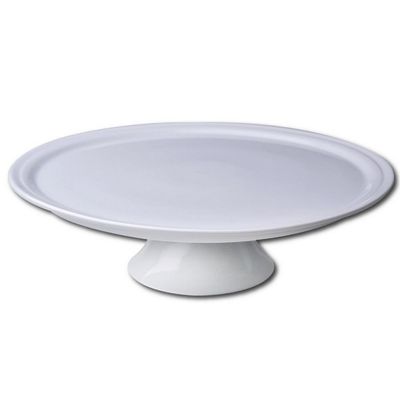 Prato para Bolo com Pé Germer Complementos Tradicional G em Porcelana 32 cm Branco