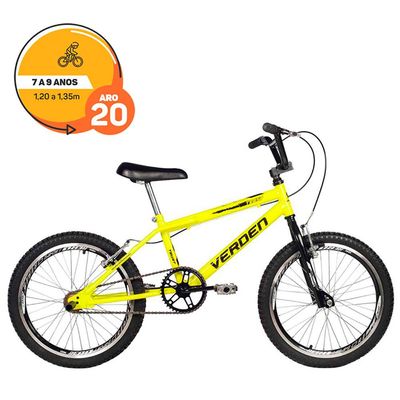 Bicicleta Infantil Aro 20 Verden Trust Amarelo Neon