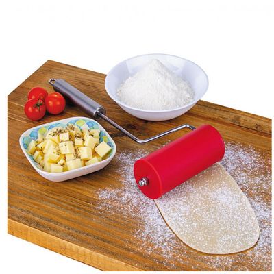 Rolo para Abrir Massa Pequeno Euro Home em Silicone Vermelho Vermelho