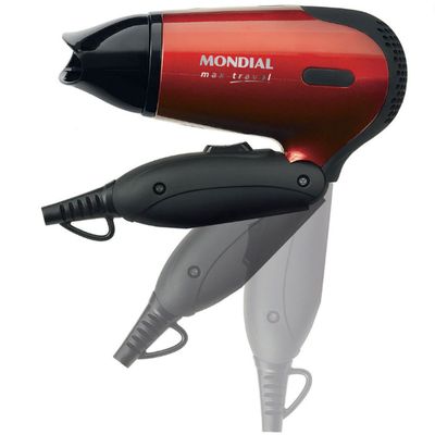 Secador de Cabelos Mondial Max Travel SC-10 1200W Preto com Vermelho / Bivolt