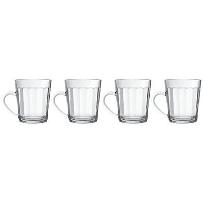 Conjunto de Canecas Copo Americano em Vidro 270 ml 4 Peças Transparente
