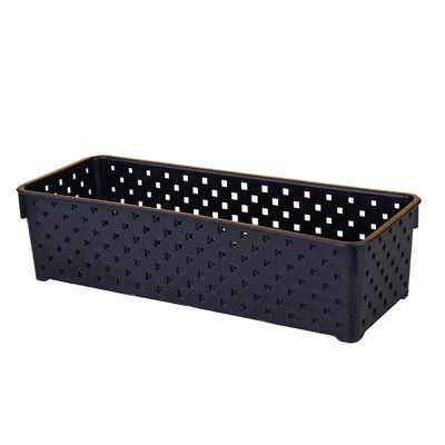 Conjunto 3 Cestos Organizadores 1.2L Mosaico Dasplast 1212 Preta