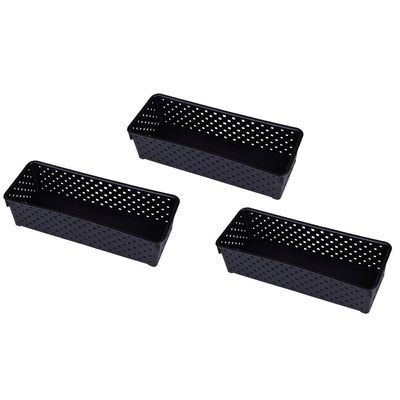 Conjunto 3 Cestos Organizadores 1.2L Mosaico Dasplast 1212 Preta