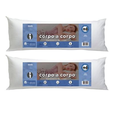 Travesseiro Sonolin Corpo a Corpo 135x50cm  - 2 Unidades Branco