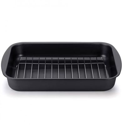 Assadeira Funda Multiflon com Grelha 40cm Preto