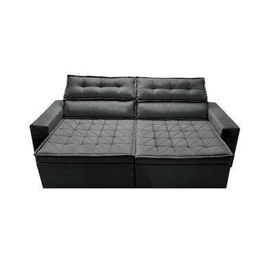 Sofá 3 Lugares Cama inBox Belém Retrátil/Reclinável com 200 cm de Largura e Revestido em Suede Velusoft Cinza