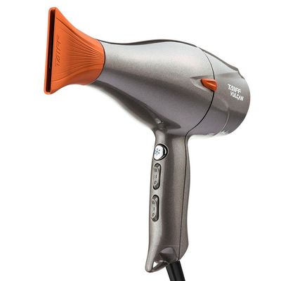 Secador de Cabelos Taiff Vulcan Diamante Íon Cerâmica Motor AC Profissional 2500W Laranja e Grafite / 110V