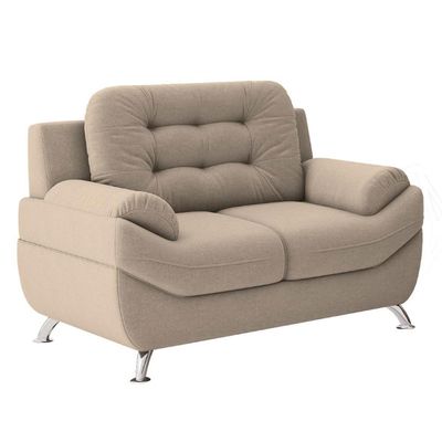 Sofá 3 e 2 Lugares Mercury em Tecido Suede Linoforte Areia